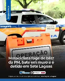 Motociclista foge de blitz da PM, bate em muro e é detido em Sete Lagoas