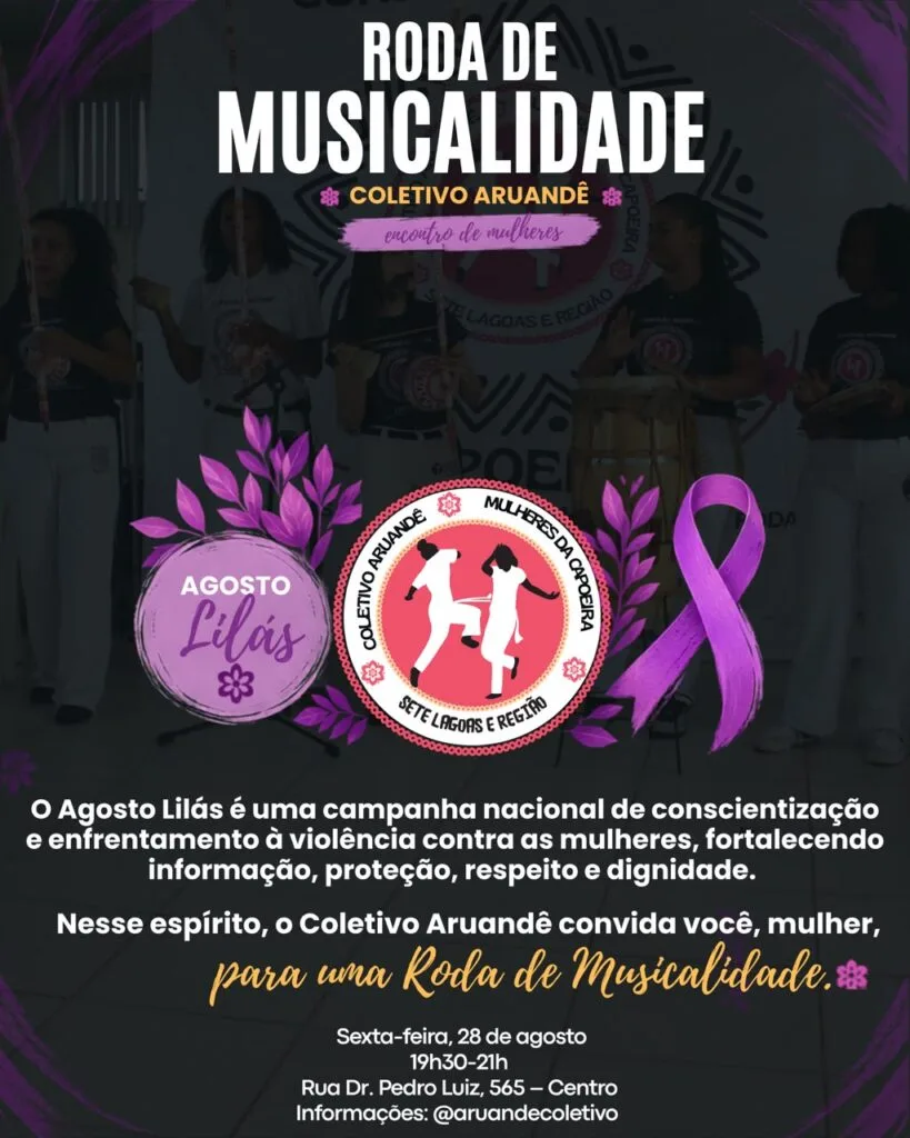 Coletivo de Sete Lagoas reúne mulheres capoeiristas em ação do Agosto Lilás