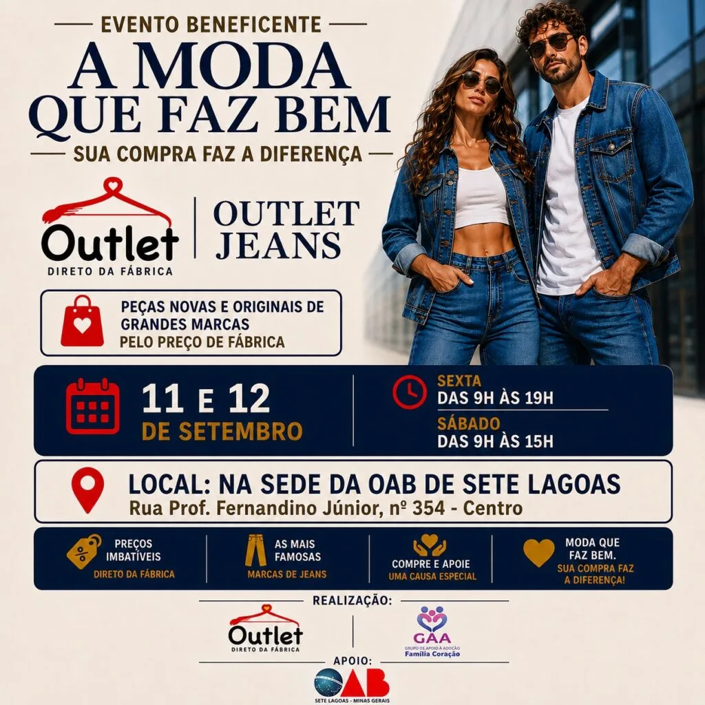 GAA Família Coração promove outlet solidário na sede da OAB Sete Lagoas