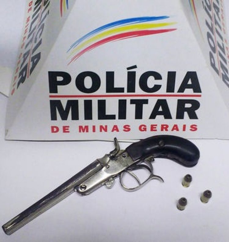 Homem é preso com porção de maconha e garrucha calibre 22, após efetuar dois disparos, em Funilândia