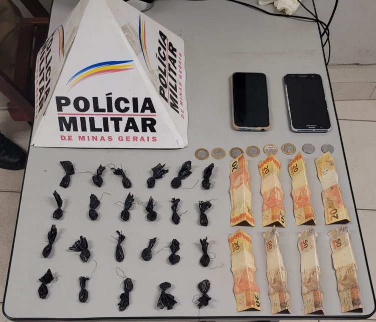 Motociclista é preso com 23 porções de cocaína, no bairro Jardim dos Pequis em Sete Lagoas