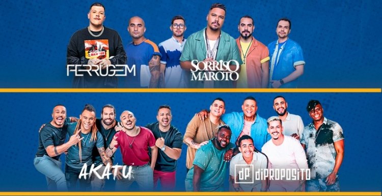 Ferrugem, Sorriso Maroto, Akatu e Di Propósito se apresentam neste sábado, 17/09 em BH