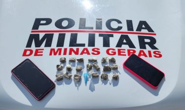 Mulher é presa e menores apreendidos com 20 buchas de maconha e 01 pino de cocaína, em Baldim