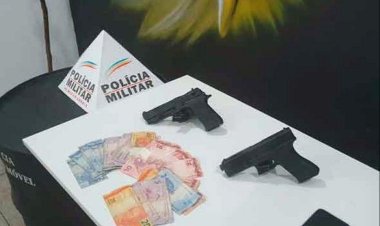 Três homens são presos após policial à paisana flagrar assalto a bar em Sete Lagoas