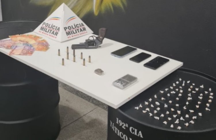 Polícia prende dupla com 70 pedras de crack, 2 buchas de maconha e revólver, em Sete Lagoas