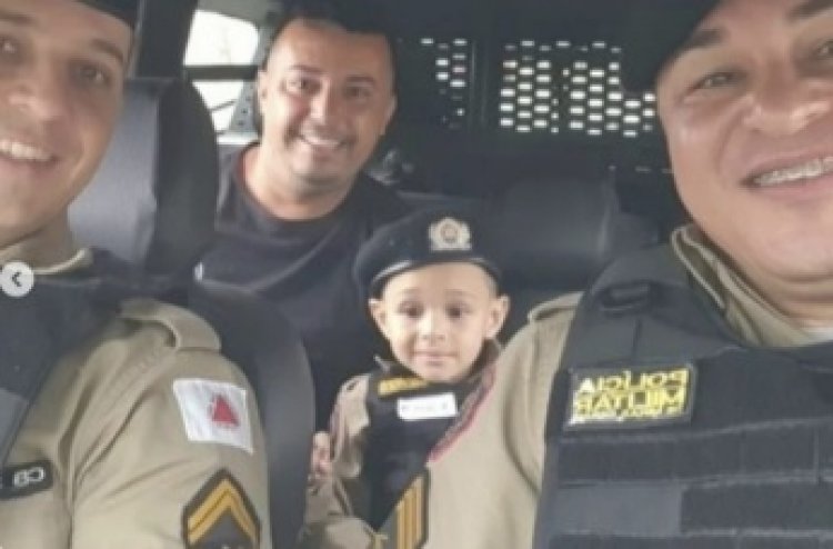 PM realiza sonho de criança em Vespasiano