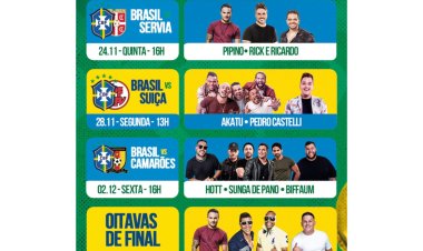 Brasil X Sérvia: Rooftop do Hexa exibe jogo e apresenta show de Pipino e Rick & Ricardo em BH