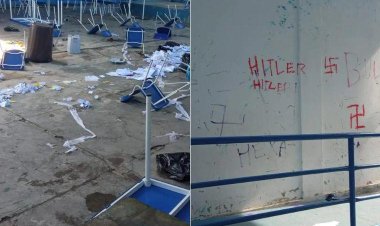 Escola é invadida e pichada com frases e símbolos neonazistas na Grande BH