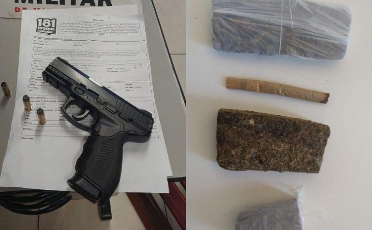 PM apreende drogas e replica de arma de fogo em Sete Lagoas; duas pessoas foram presas