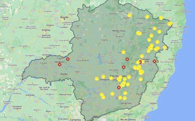 Minas Gerais tem seis pontos de interdição em rodovias por causa das chuvas; saiba quais