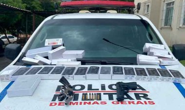 PM recupera celulares e tablet roubados de loja no centro de Paraopeba
