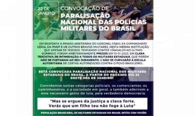Policiais militares poderão fazer paralisação nacional no domingo; associação em Minas nega