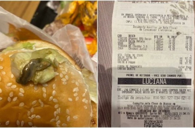 ‘Não volto mais’: cliente encontra lesma em salada do Burger King em BH