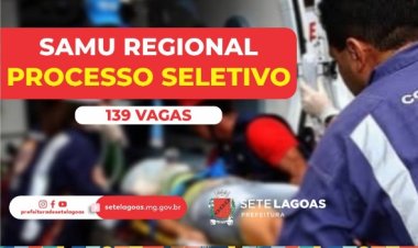 Inscrições para processo seletivo do SAMU regionalizado de Sete Lagoas terminam nesta quarta
