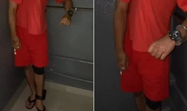 DEU RUIM: folião faz tornozeleira eletrônica falsa, se fantasia de preso e é preso pela PM carregando drogas
