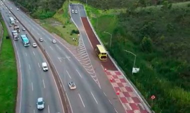 Ônibus usa área de escape do Anel Roviário de BH após perder os freios