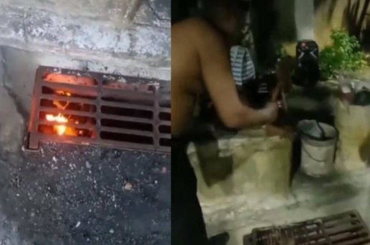Homens preparam churrasco em bueiro e viralizam nas redes sociais; infectologista alerta