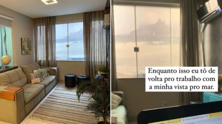 FAKE: jovem se surpreende ao descobrir que ‘vista para o mar’ no Rio é adesivo em janela