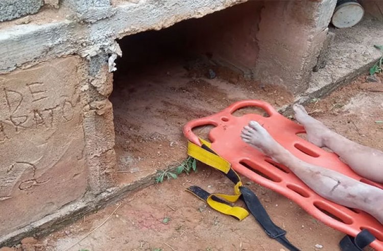 Mulher é encontrada com vida em túmulo fechada em cemitério da Zona da Mata