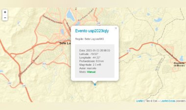 Tremor de ontem (03) em Sete Lagoas foi registrado pelo Centro de Sismologia da USP