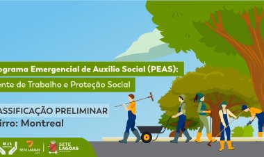 Prefeitura divulga classificação de inscritos no programa de auxílio social para frentes de trabalho