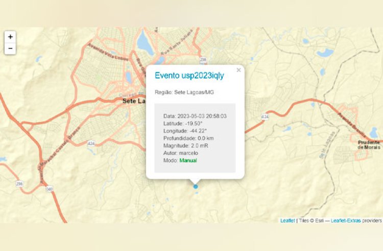 Tremor de ontem (03) em Sete Lagoas foi registrado pelo Centro de Sismologia da USP