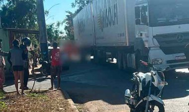 Homem morre após ser atropelado por carreta na Avenida Norte Sul nesta quarta