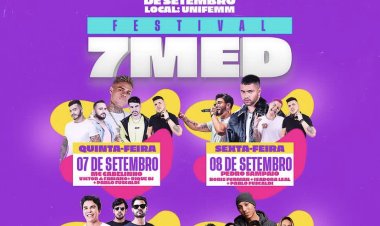 Vem aí o tão aguardado Festival 7MED Evento acontece nos dias 07, 08 09 e 10 de Setembro em Sete Lagoas