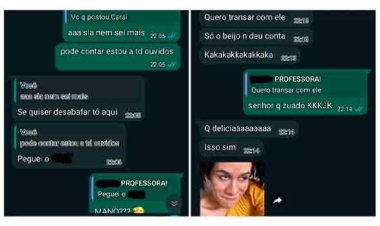 Professora conta por mensagem de WhatsApp que beijou aluno; denunciante é agredido
