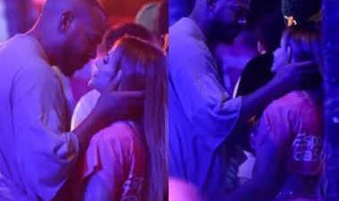 Gabi Martins e Marlon Wayans, de As Branquelas, trocam beijos na Farofa da Gkay