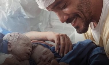 André Coelho conta como foi o parto de 20 horas dos gêmeos e elogia Clara Maia
