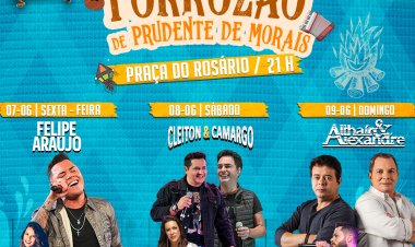 10º Forrozão de Prudente de Morais anuncia atrações como Felipe Araujo, Cleiton e Camargo e Althair e Alexandre com acesso gratuito