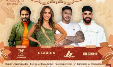 Claudia Leitte, Dilsinho, Hungria e Padre Fábio de Melo agitam a 52ª Festa das Rosas e Flores de Barbacena nesta semana