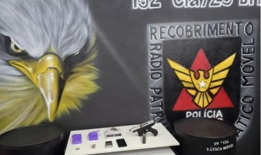 Indivíduo é preso com submetralhadora artesanal e 2 barras de maconha em Sete Lagoas