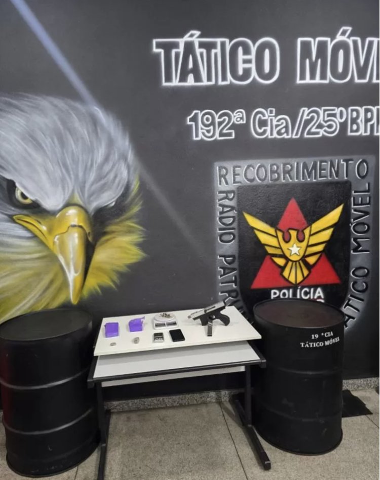 Indivíduo é preso com submetralhadora artesanal e 2 barras de maconha em Sete Lagoas