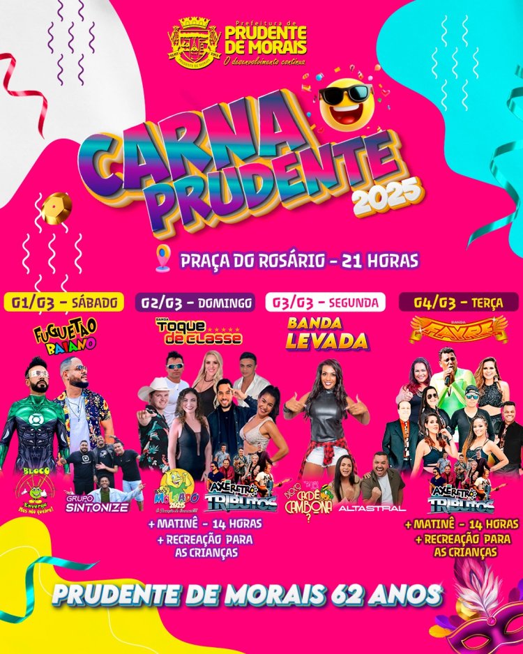 Amanhã começa o grande carnaval da cidade de Prudente de Morais-MG