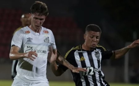 Atlético sai na frente, mas cede empate ao Santos no Brasileirão Sub-20
