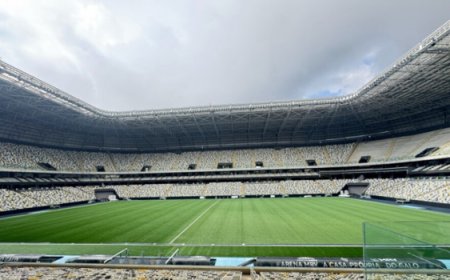 Gramado sintético da Arena MRV: imagens do novo campo do estádio do Atlético