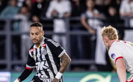 Com Neymar, Santos perde amistoso para o RB Leipzig em Bragança Paulista