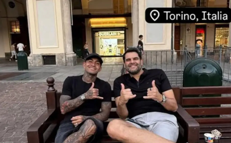 Dudu, do Atlético, aproveita férias em Turim, na Itália
