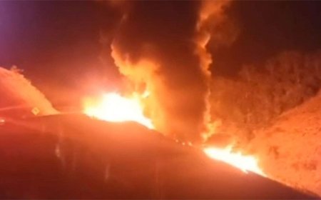 Caminhão-tanque explode após tombar em curva da BR-381, em Bela Vista de Minas