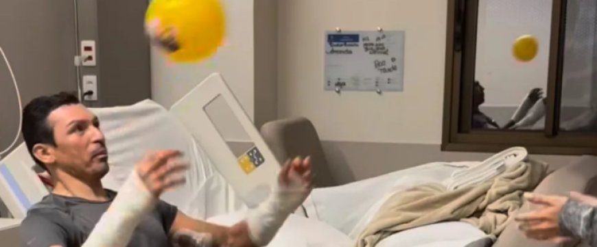 Pentacampeão mundial, Lúcio se exercita após ter 18% do corpo queimado