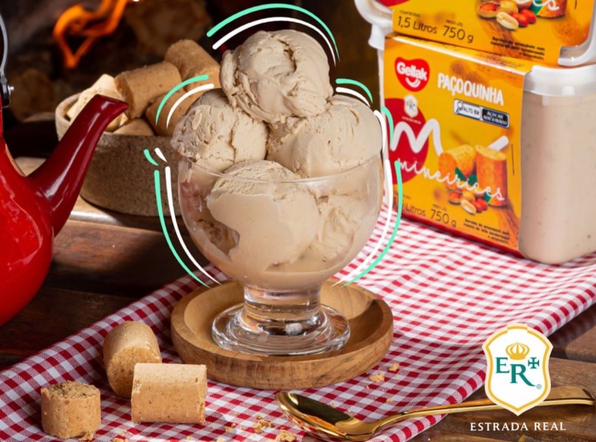 GELLAK: Sabor 100% mineiro, experiente o sorvete de paçoquinha