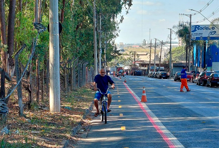 Ciclovia é feita próximo ao Shopping Sete Lagoas