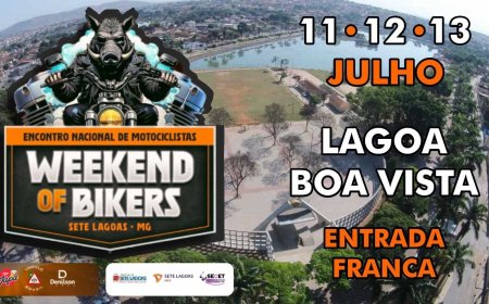 6º Weekend of Bikers movimenta Sete Lagoas com shows e motociclismo na Lagoa Boa Vista