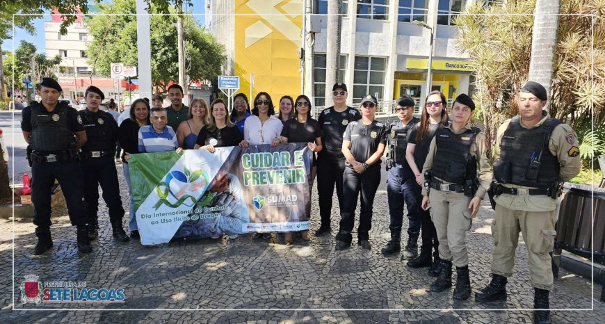 SUMAD encerra Semana de Conscientização sobre Drogas com blitz educativa no Centro de Sete Lagoas