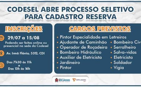 Codesel abre novo processo seletivo para 13 cargos temporários