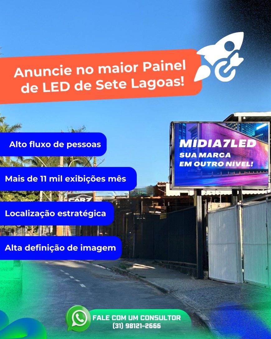 Painel de LED amplia oportunidades de divulgação para empresas de Sete Lagoas e região