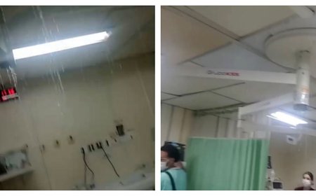 Temporal provoca infiltrações e água invade Hospital