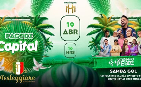 Pagode Capital agita o sábado com Serginho Peixe e grandes atrações